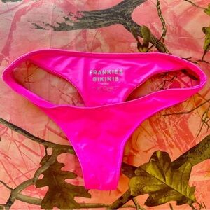 frankie’s bikinis hot pink cheeky thong bikini bottoms